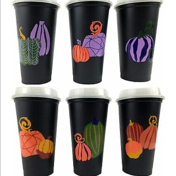 Starbucks GLOW IN THE DARK/ COLOUR CHANGING Halloween reusable hot cups pck of 6 - Picture 3 of 6